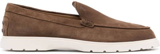 Tod's 30mm slip-on suede loafers Brown