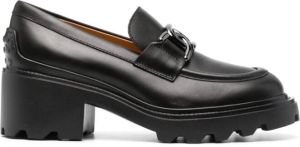 Tod's 60mm logo-buckle leather loafers Black