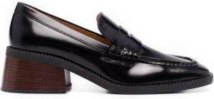 Tod's 60mm square-toe leather loafers Brown