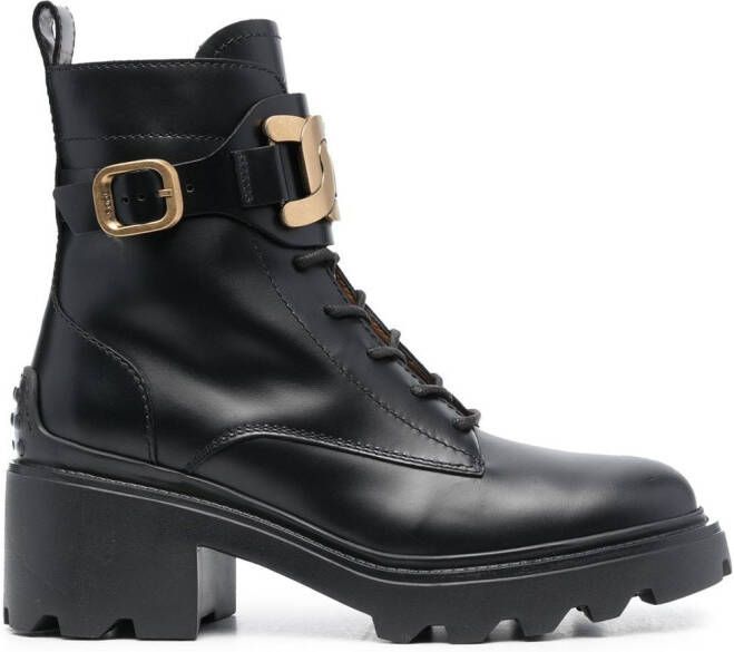 Tod's 70mm chain-detail lace-up boots Black