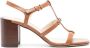 Tod's 75mm logo-plaque leather sandals Brown - Thumbnail 1