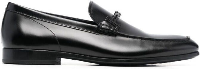 Tod's almond-toe calf-leather loafers Black