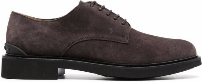 Tod's almond-toe lace-up Derby shoes Brown
