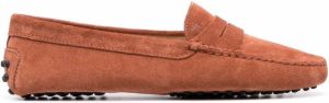Tod's almond toe suede loafers Orange