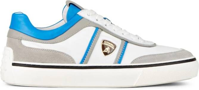 Tod's Automobili Lamborghini panelled lace-up leather sneakers White