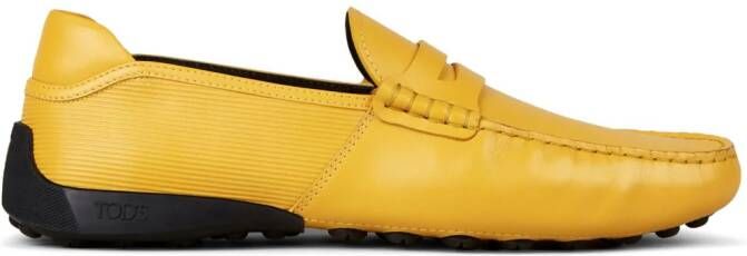 Tod's Automobili Lamborghini slip-on leather driving shoes Yellow