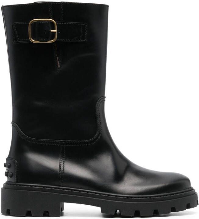 Tod's buckle-detail leather boots Black
