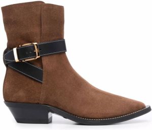 Tod's buckle-detail pointed boots Brown