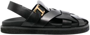 Tod's caged leather sandals Black
