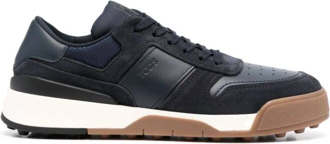 Tod's Cassetta leather panelled sneakers Blue