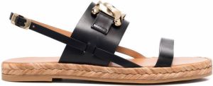 Tod's chain-embellished flat sandals Black
