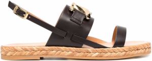 Tod's chain-link detail sandals Brown