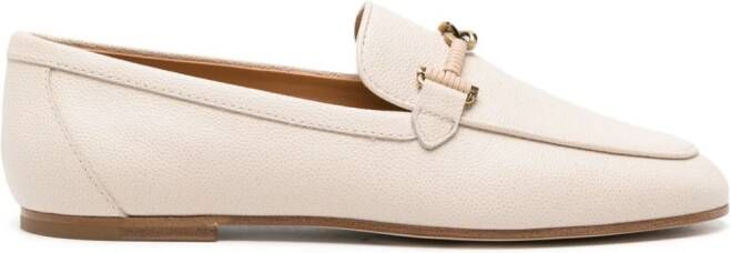 Tod's chain-link leather loafers Neutrals