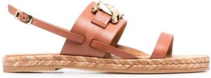 Tod's chain-link slingback sandals Brown