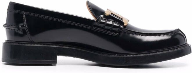 Tod's chain-plaque loafers Black