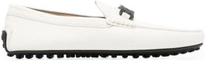 Tod's City Gommino grained-leather loafers White
