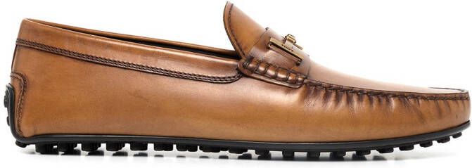 Tod's City Gommino logo-plaque loafers Brown
