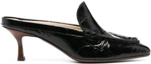 Tod's creased-effect 80mm mules Black
