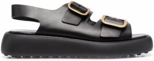 Tod's double buckle fastening sandals Black