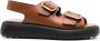 Tod's double-buckle leather sandals Brown - Thumbnail 1