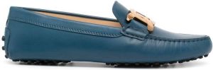 Tod's engraved-logo chain-link detail loafers Blue