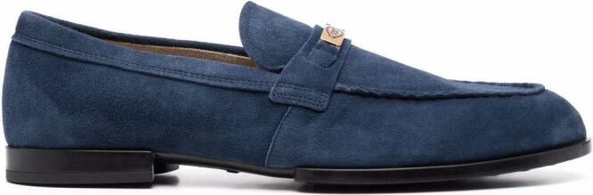 Tod's engraved logo plaque loafers Blue