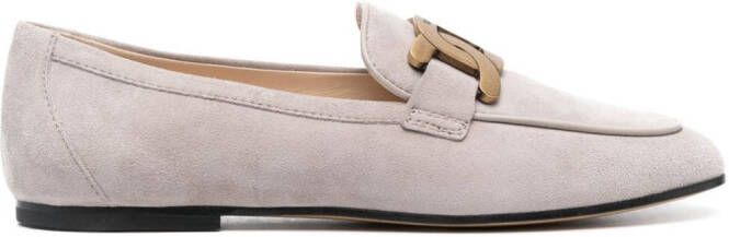 Tod's flat suede loafers Grey
