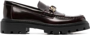 Tod's fringe-detail leather loafers Red