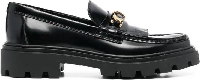Tod's Fringed leather loafers Black