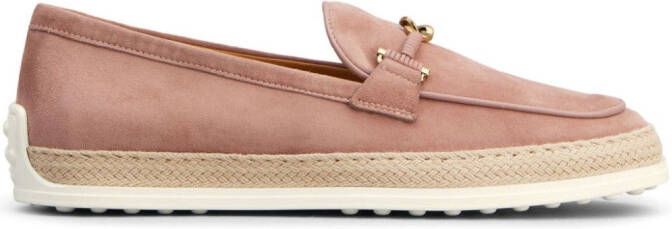 Tod's Gomma leather espadrilles Pink