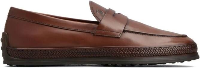 Tod's Gomma leather mocassin loafers Brown