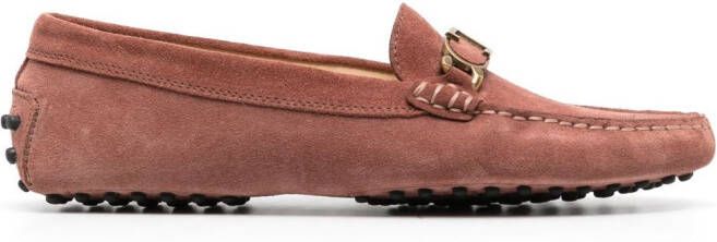 Tod's Gommini Catenina suede loafers Pink