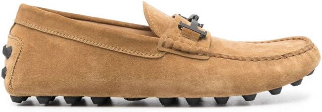 Tod's Gommino Double T suede loafers Neutrals
