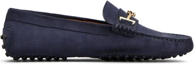 Tod's Gommino embellished suede loafers Blue