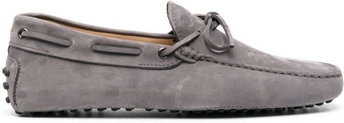 Tod's Gommino lace-up suede loafers Grey