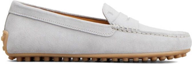 Tod's Gommino penny-slot suede loafers Grey