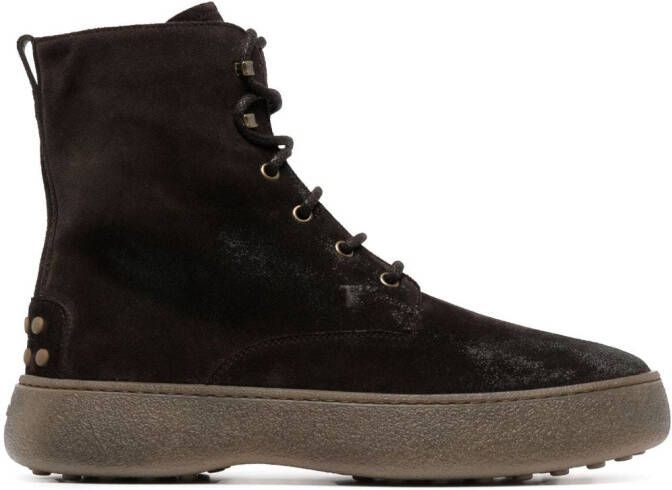 Tod's Gommino suede boots Brown