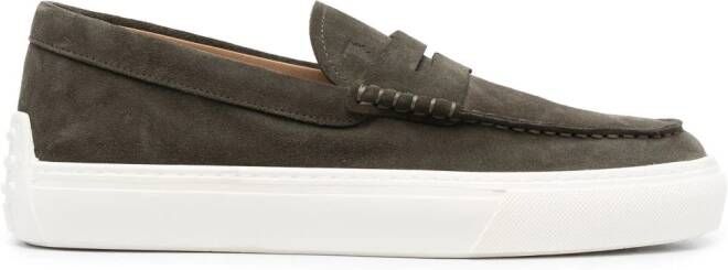 Tod's Gommino suede penny loafers Green