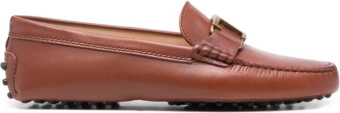 Tod's Gommino T-logo plaque loafers Brown