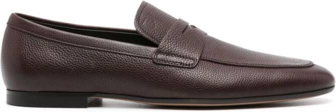 Tod's grained leather loafers Brown