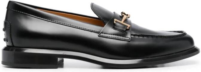 Tod's hardware-detail polished loafers Black