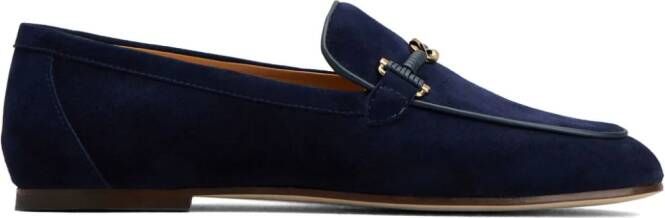 Tod's horsebit-detail suede loafers Blue
