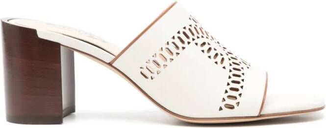 Tod's Kate 75mm leather mules White
