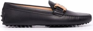 Tod's Kate chain-embellished leather loafers Black
