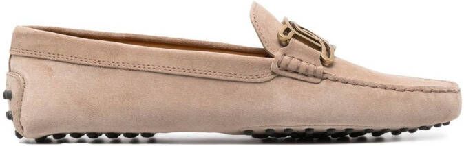 Tod's Kate Gommino suede loafers Neutrals