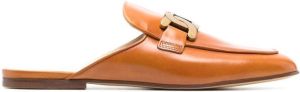 Tod's Kate leather mules Brown