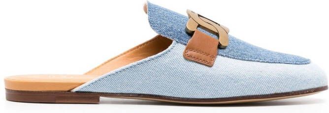 Tod's Kate panelled mules Blue