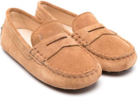 Tod's Kids Gommino suede loafers Neutrals