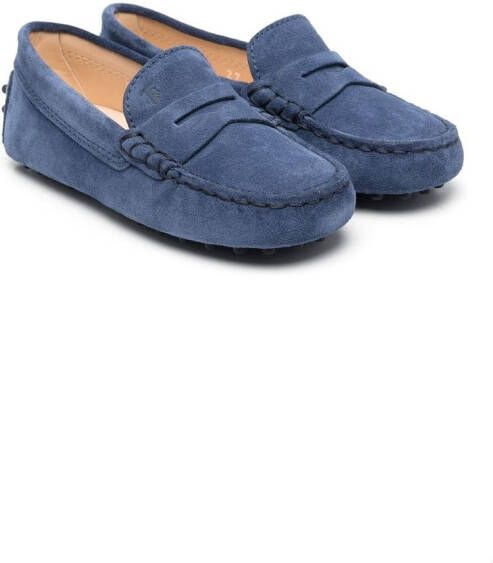 Tod's Kids slip-on style loafers Blue