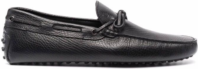 Tod's lace-up pebbled loafers Black